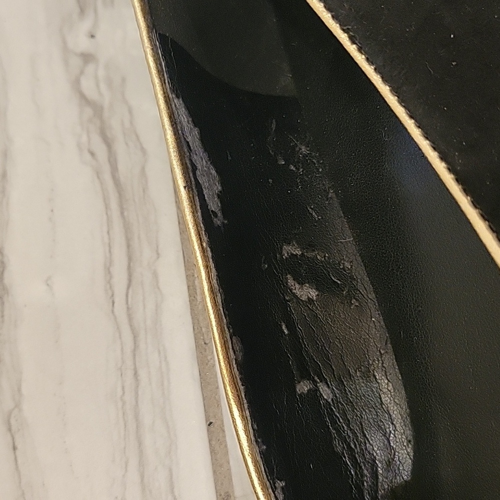 Cole Haan Black Loafers with Gold Trim - Picture 8 of 12